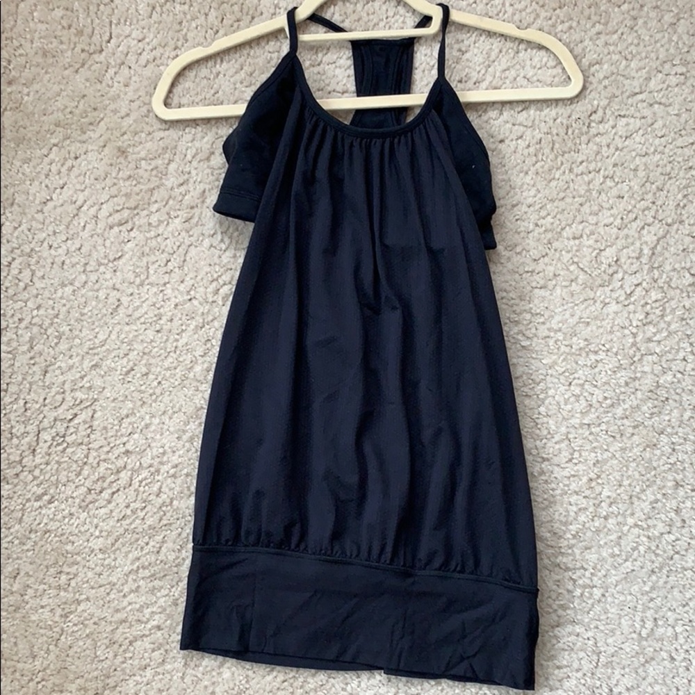 Black lulu lemon workout tank with built in bra